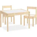 Baby Relax Hunter 3-Piece Kiddy Table & Chair Kids Set, Natural/White