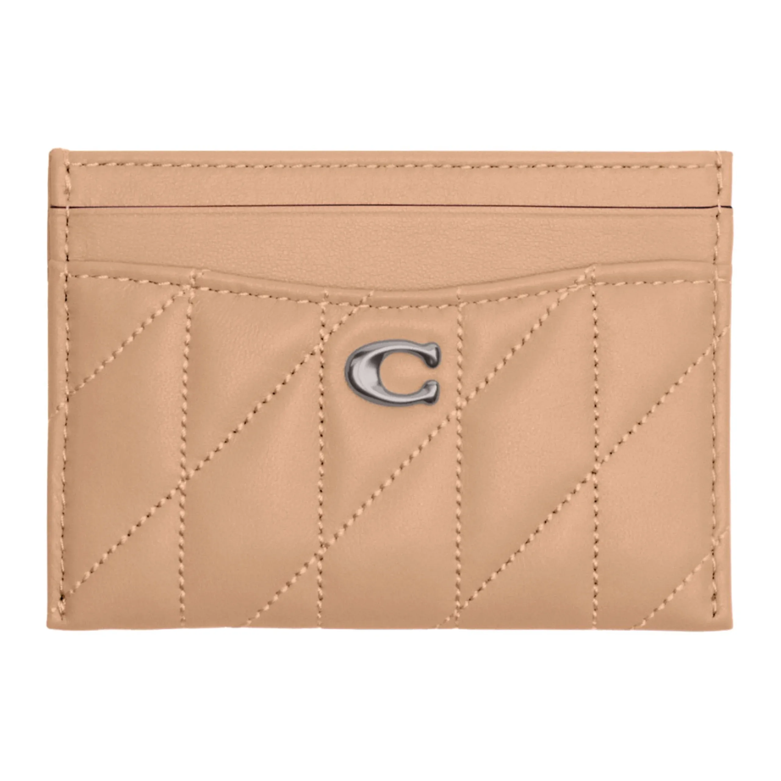 Coach Pillow Quilted Leather Card Case - Buff