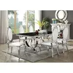 Antoine Rectangular Dining Table Chrome and Black