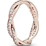 Pandora Rose Sparkling Twisted Lines Ring -54