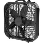 Lasko Cool Colors 20" Weather Resistant Box Fan, with 3-Speeds, B20301, Black