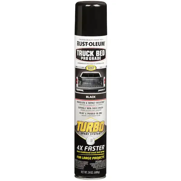 Rust-Oleum Automotive 24 oz. Turbo Spray Black Truck Bed Coating Spray Paint (6 Pack) 340455