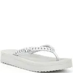 Michael Michael Kors Zaza Flip Flop Women's Sandals Silver : 9 M