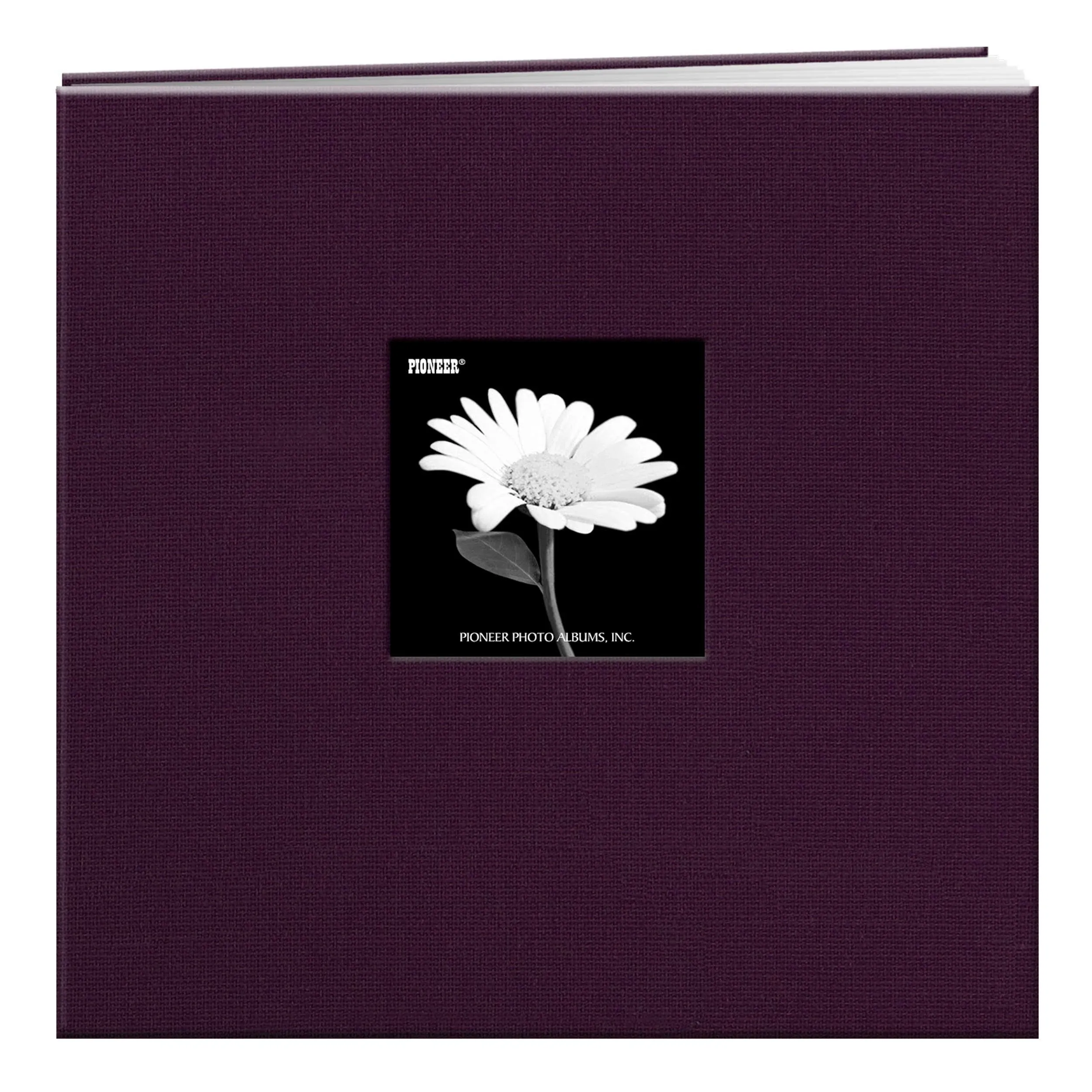 Pioneer 12 x 12-Inch Fabric Frame Post Bound Scrapbook, Sweet Plum