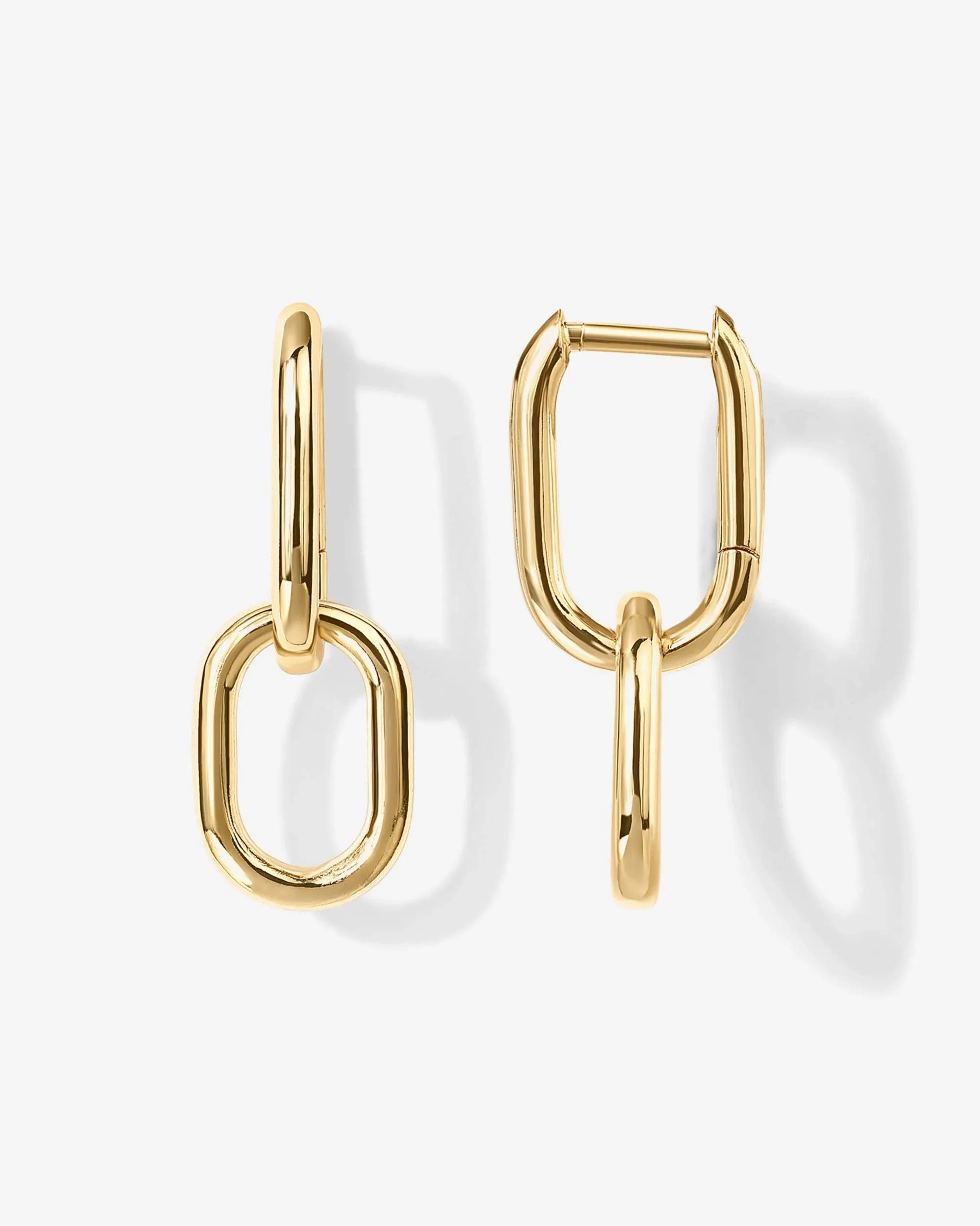 PAVOI 14K Yellow Gold Convertible Link Earrings for Women | Paperclip Link Chain Earrings | Drop Dangle Earrings