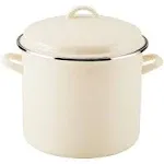 Rachael Ray 12qt Enamel-on-Steel Induction Stockpot with Lid Almond