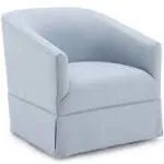 Comfort Pointe Elm Skirted Swivel Chair - Sky Blue