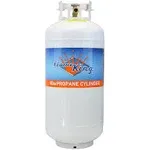 Propane Tank Flame King YSN401 DOT Portable Tank; 40 Pounds Capacity; 29.3" x 12.3" Diameter; 6.5" Collar Diameter; X-Ray And Hydrostatic Tested; Vacuum Purged; Powder Coated; White; With OPD (Overfill Prevention Device) Valve