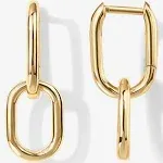 PAVOI 14K Yellow Gold Convertible Link Earrings for Women | Paperclip Link Chain Earrings | Drop Dangle Earrings