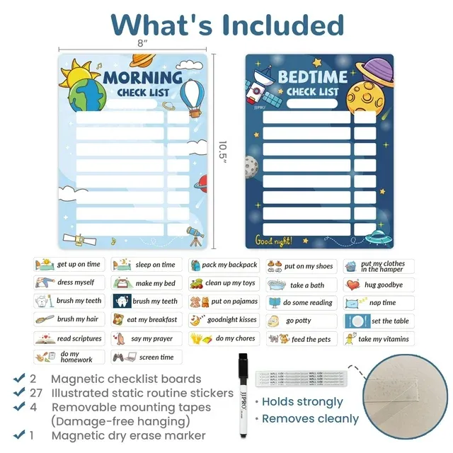 JJPRO Bedtime/ Morning Routine Chart