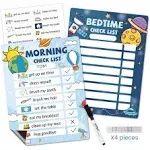 JJPRO Bedtime/Morning Routine Chart for Kids,Magnetic Routine Chart for Kids,Bedtime Chart for Kids, Morning Checklist Toddlers, Daily Schedule