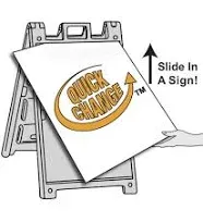 Black Plasticade Signicade Deluxe A-Frame Sidewalk Curb Sign Portable Folding Double-Sided Display with Quick-Change System