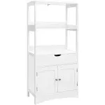 VASAGLE Bathroom Storage Cabinet with Drawer 2 Open Shelves and Door Cupboard