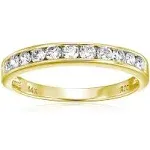 Vir Jewels 1/2 Carat (ctw) Diamond Wedding Anniversary Band for Women, Half Eternity Round Diamond Engagement Ring 14K Yellow Gold Channel Set 0.50