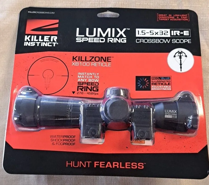 Killer Instinct Lumix Speed Ring 1.5-5 x 32 IR-E Crossbow Scope 