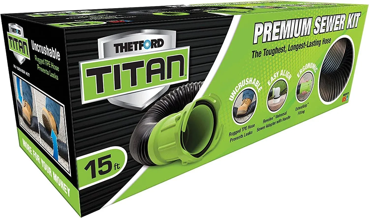 Titan 15-Foot Premium RV Sewer Hose Kit - Thetford 17853