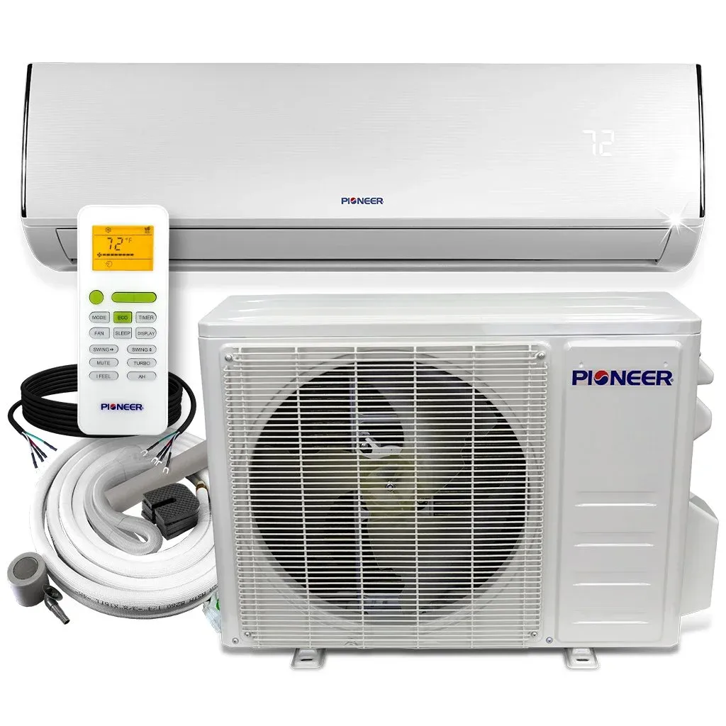 Pioneer Diamante Series Ductless Mini-Split Air Conditioner Heat Pump 24,000 BTU 19 SEER 230V, Full Set with 16 Ft. Kit