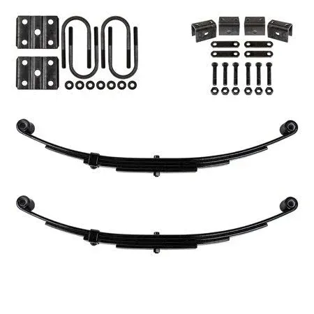 Trailer 4 Leaf Double Eye Spring Suspension and Single Axle Hanger Kit for 2 3/8 ...