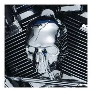 Kuryakyn 5731 Motorcycle Accent Accessory: Skull Horn Cover for 2017-19 Harley-Davidson Motorcycles with Stock Waterfall Style Horn Cover, Gloss Black