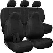 OxGord 10Pc Seat Cover Set for Car, Truck, SUV - Cloth, Solid Black