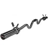 2-Piece Olympic Curl Bar with Collars, Black