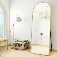 BEAUTYPEAK Arched Full Length Floor Mirror 64"x21.1" Full Body Standing Mirror