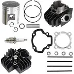 NICHE 60cc Big Bore Piston Gasket Cylinder Head Kit for Yamaha PW50 YF60S 4-Zinger Tri-Zinger BP4-HS000-00 517-11181-01