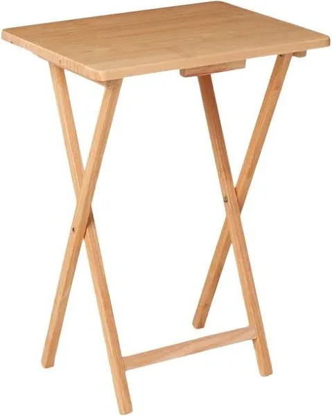 Mainstays Indoor Single Folding TV Tray Table Natural L 19 x W 15 x H 26 inches.