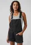 Women's Denim Short overalls Classic Sleeveless Adjustable Straps Cuffed Hem Shortalls Jumpsuit