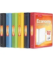 Cardinal Economy 3 Ring Binder, 1 inch, Presentation View, Blue, Holds 225 Sheets, Nonstick, PVC Free, 4 Pack of Binders (79511)