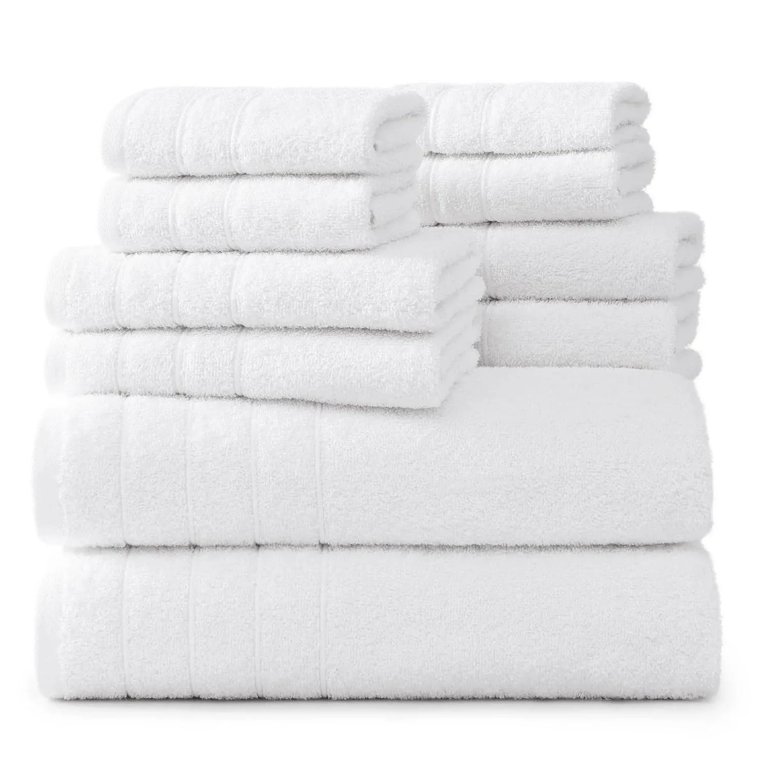 Casa Platino Bath Towel 8 Piece Set, 2 Large Bath Towels 30x60 inch, 2 Hand Towels & 4 Washcloths, 100% Cotton Highly Absorbent Bathroom Towels -