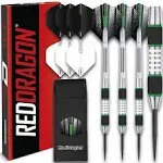 RED DRAGON Evo Series Tungsten Darts Set with Flights, Shafts 24g, Green 