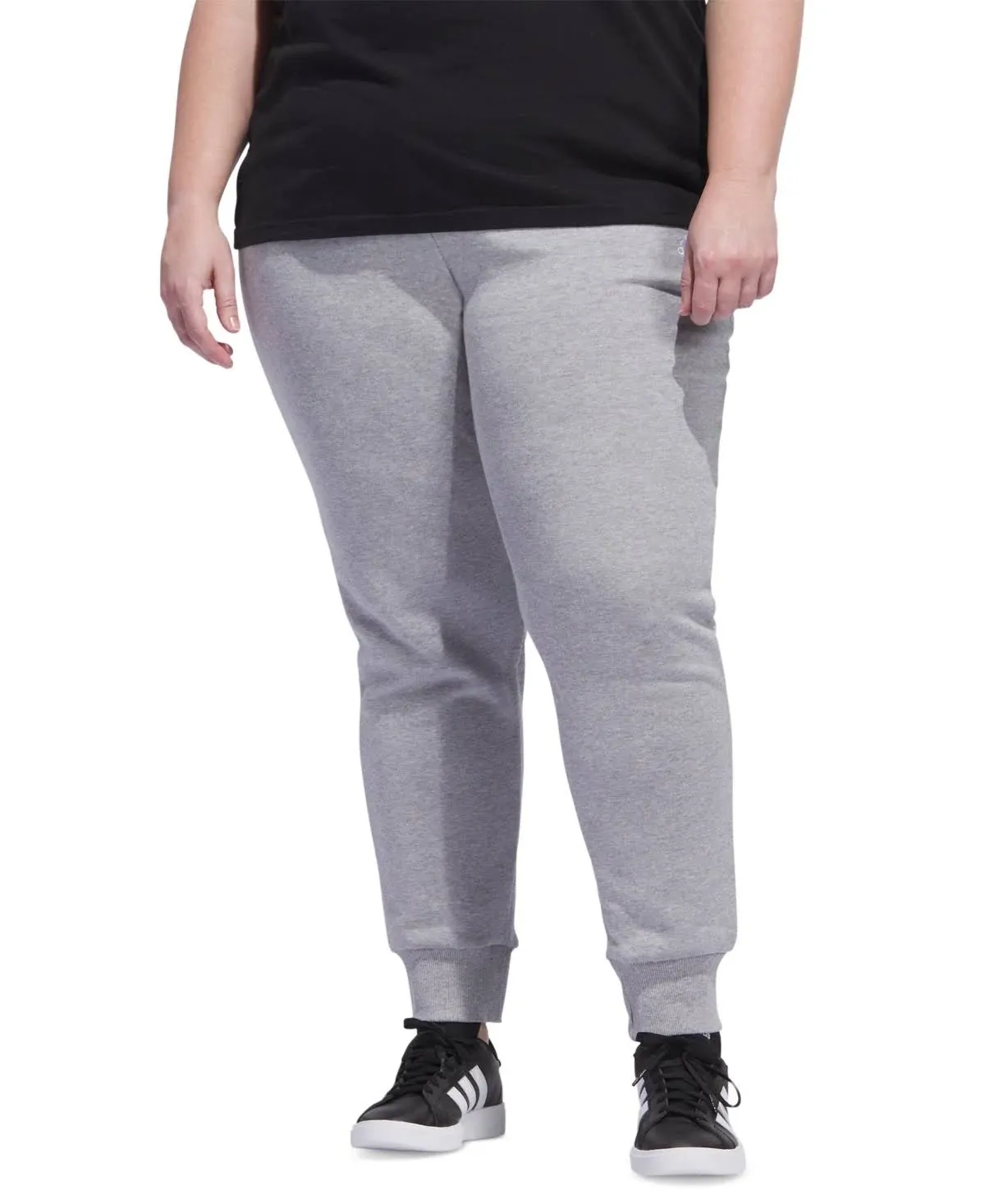 adidas Women's Essentials Linear French Terry Cuffed Pants (Plus Size)