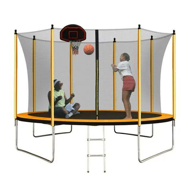 SkyBound Trampoline with Enclosure Net, Outdoor Trampoline for Kids and Adults