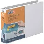 QuickFit Landscape Spreadsheet Round Ring View Binder, 3 Rings, 1.5" Capacity, 11 x 8.5, White - Stride 97120