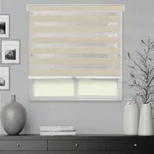 Chicology Ivory Window Zebra Roller Shade Cordless Blind - 22&#034; x 72&#034;