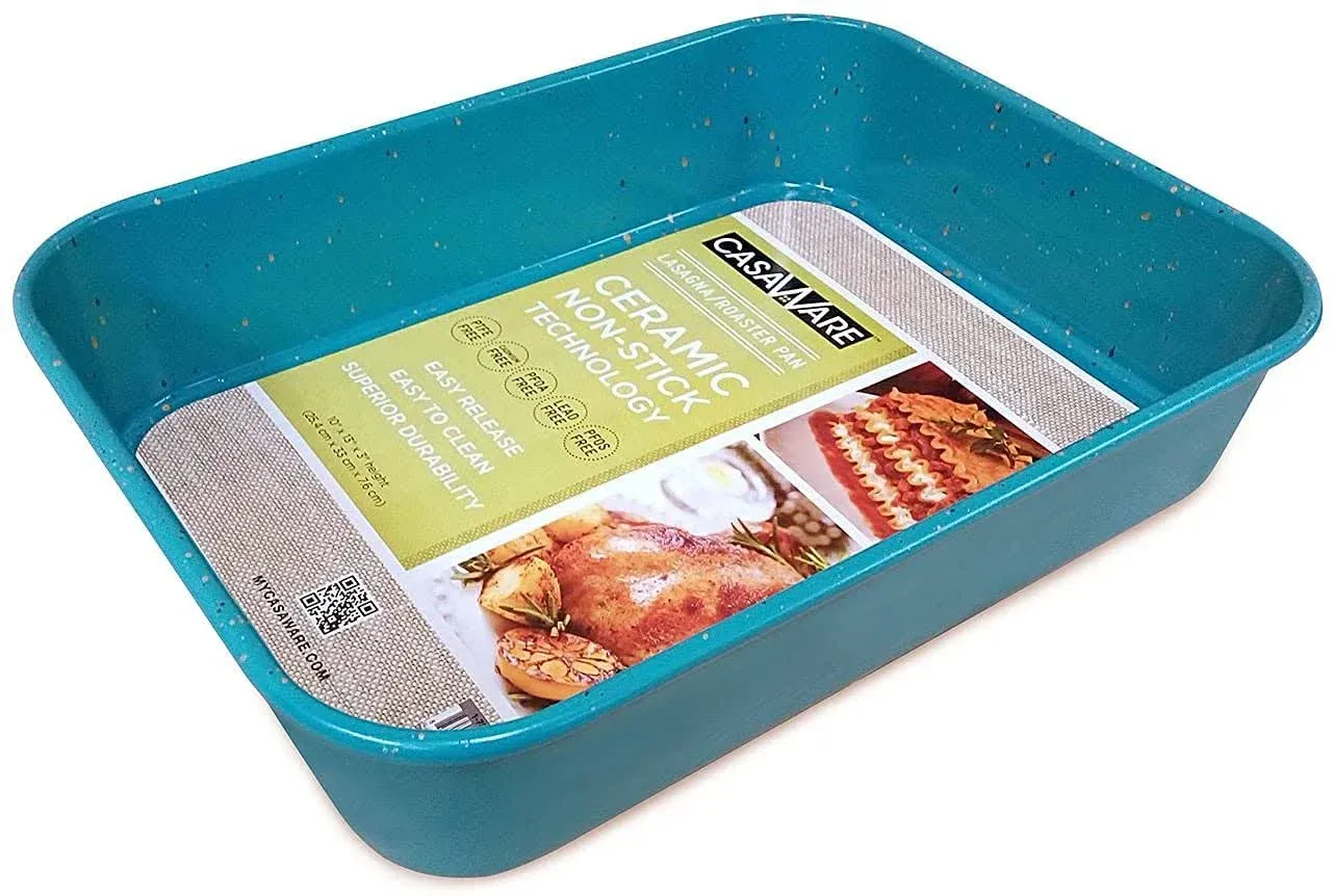 Ceramic Coated Non Stick Lasagna Roaster Dish Pan