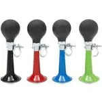 Juvale 4 Pack Bike Horns for Adults and Kids Bicycle Handlebars with Rubber Squeeze Bulb (4 Assorted Colors, 7 x 2 x 2 in)