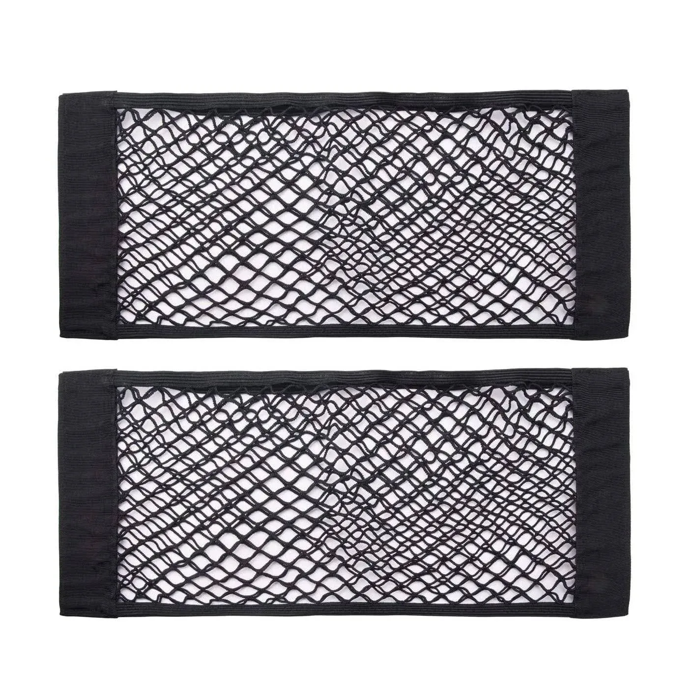 Universal Mesh Cargo Net Car Storage Net Wall Sticker Organizer Pouch Bag Storage Mesh Net for Car Trunk Storage Add On Organizers for Car Truck,24" x 9.5"(2 Packs with one Side Velcro)