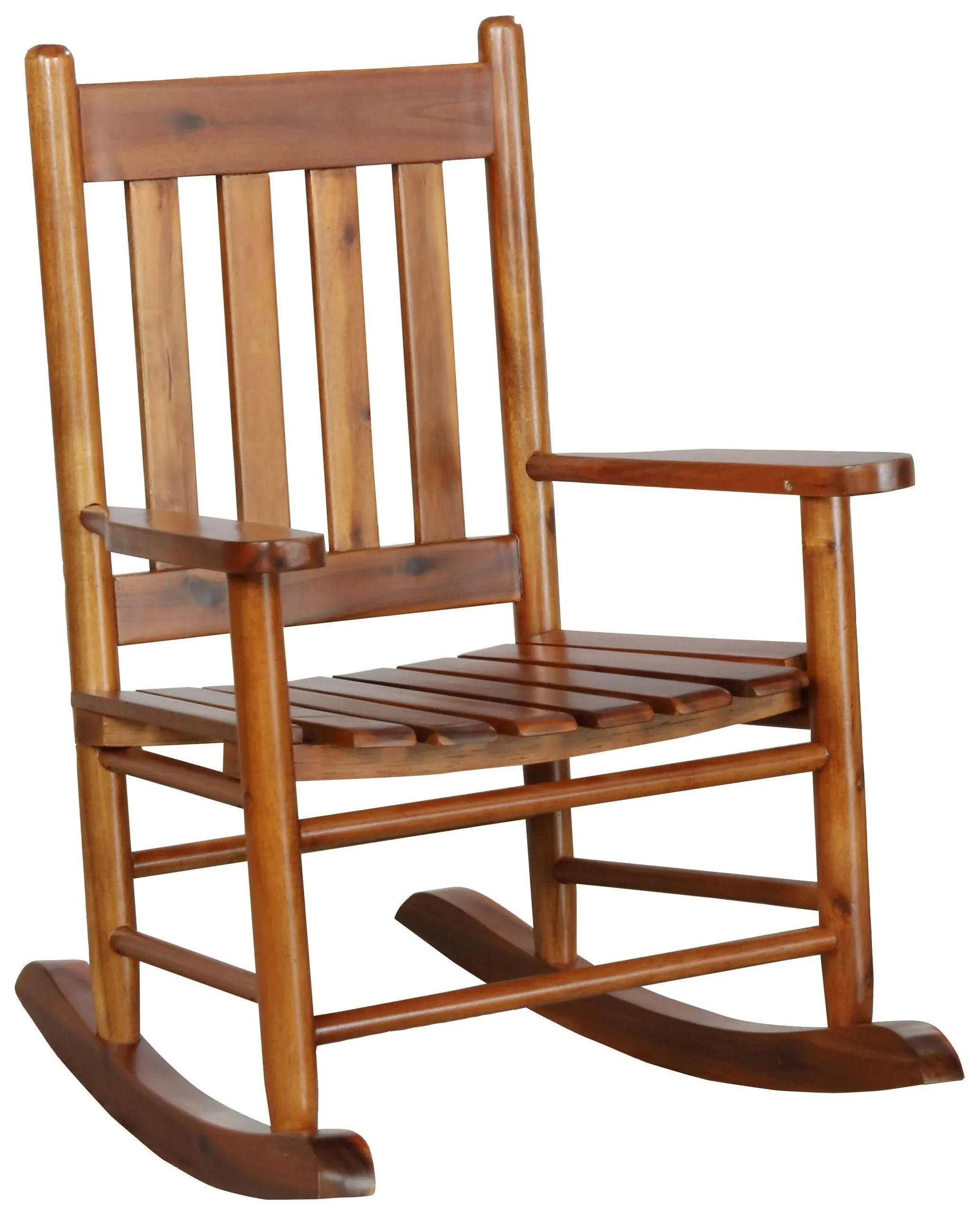 Coaster Slat Back Youth Golden Brown Rocking Chair