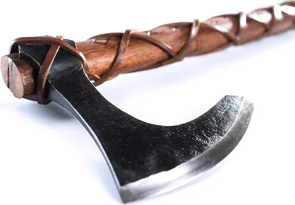 Norse Tradesman One-Handed Viking Battle Axe w/Hand-Engraved Runes