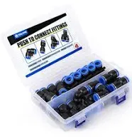 TAILONZ PNEUMATIC 3/8 Inch Od Push to Connect Fittings Pneumatic Fittings Kit 5 