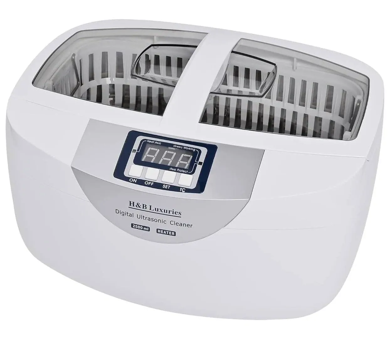 H&B Luxuries Professional Ultrasonic Cleaner with Heater 160 Watts 2.5 Liters for ...