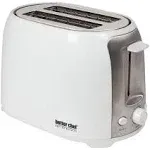 Better Chef Cool Touch Wide-Slot Toaster, White