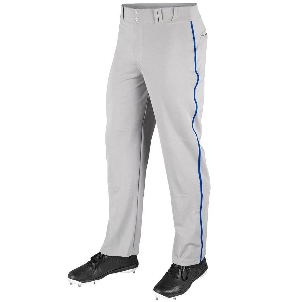 Champro MVP Open Bottom Men's Baseball Pant with Braid, Grey/Royal / M