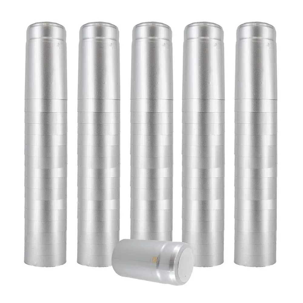 PVC Heat Shrink Capsules For Wine Bottles - 100 Count (Silver)