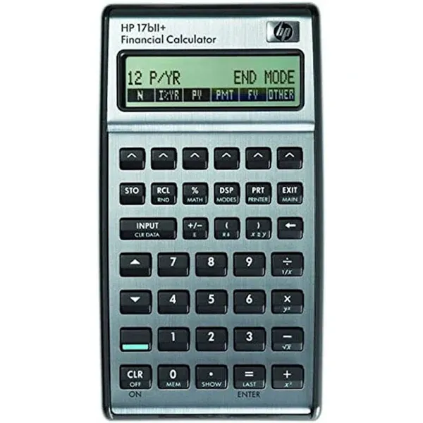 HP 17bII+ Financial Calculator, Silver