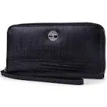 Timberland Exotic Leather Zip-Around Wallet, Large, Black Suede