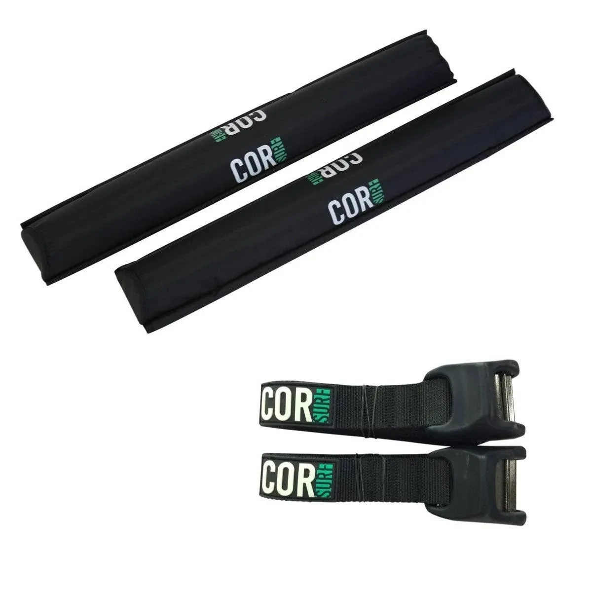 Cor Surf Aero Roof Rack Pad and Premium No-Scratch Silicone Buckle Tie