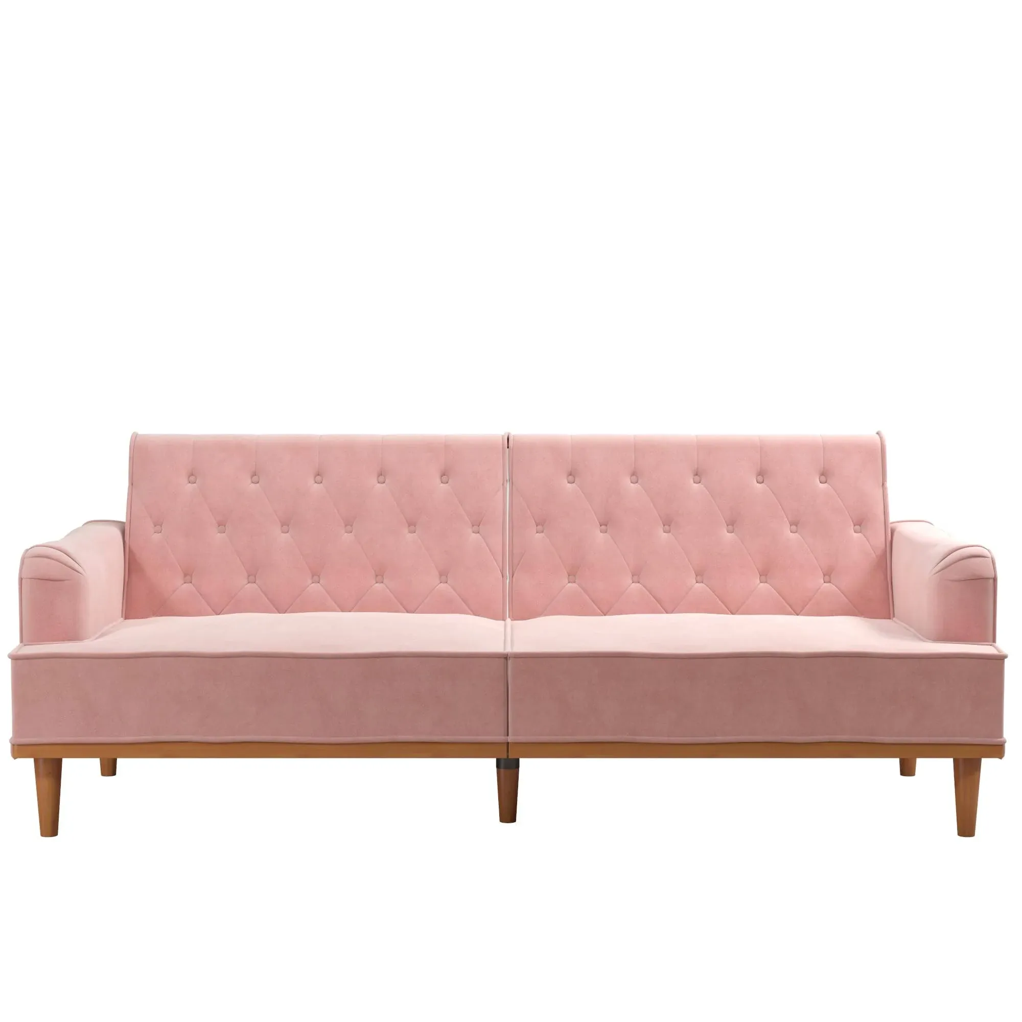 Mr. Kate Stella Vintage Convertible Sofa Bed Futon Pink Velvet